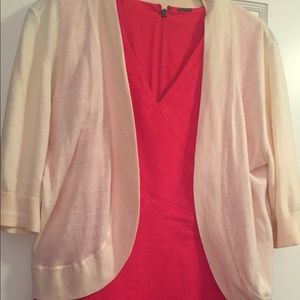 Cream elbow length bolo length sweater